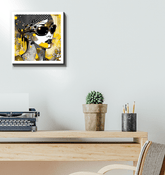 Line luminosity wrapped canvas showcasing vibrant abstract design